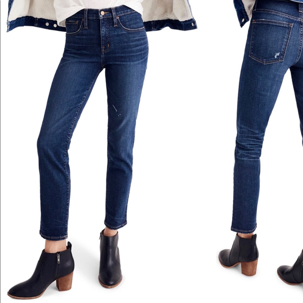 Madewell high rise slim straight jeans